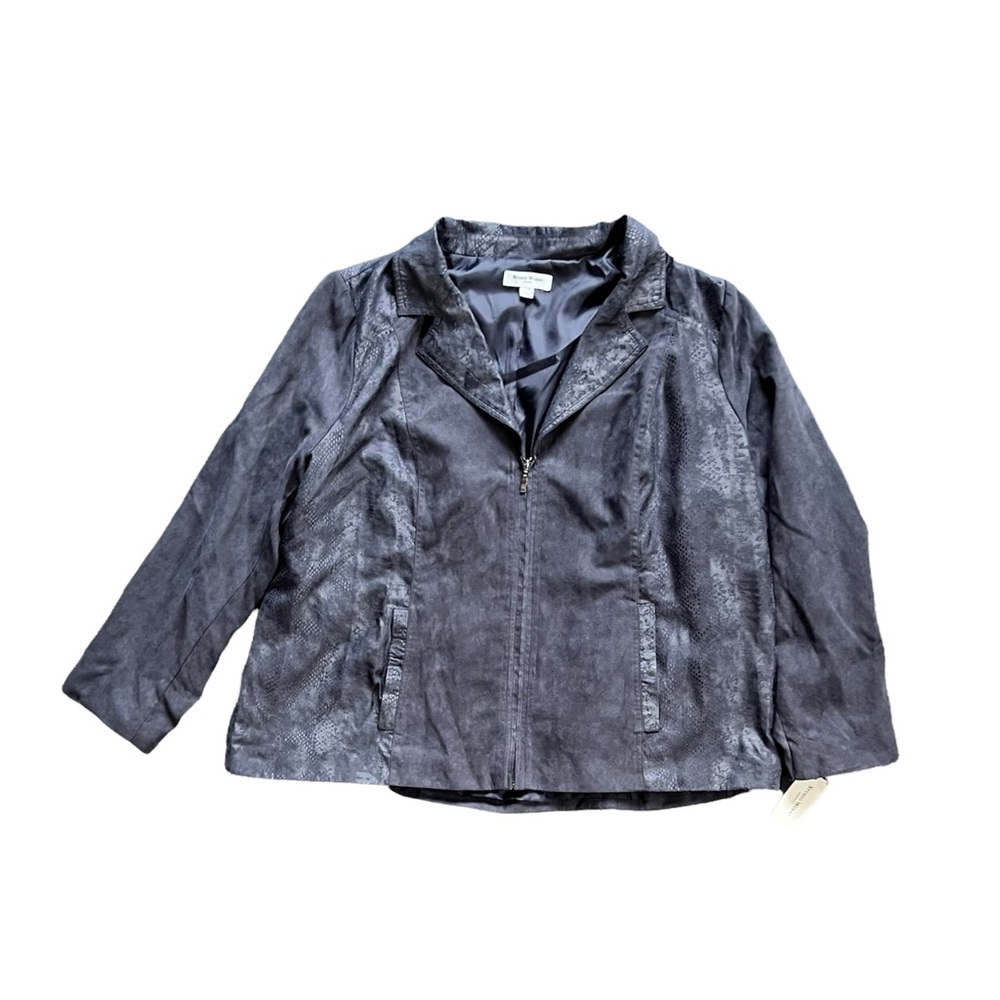 Studio Works Bismark Full Zip Lightweight Faux Suede Lined Casual Jacket NWT 22W